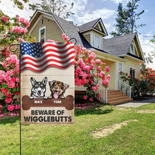 Beware Of Wigglebutts Stars And Stripes Gift For Dog Lover Personalized Custom Flag