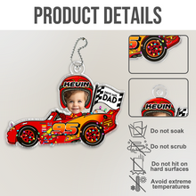 Drive Safe Daddy Custom Face - Customized Personalized Acrylics Car Ornament - Gift For Family Members, For Kids