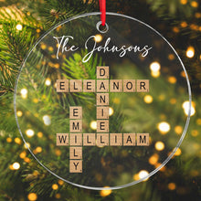 Custom Puzzle Crossword Ornament - Personalized Acrylic Ornament - Gift For Family, Friends