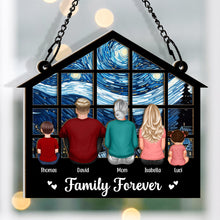 Family Forever - Personalized Window Suncatcher Ornament - Special Gift For Family Mom Dad Baby Kids