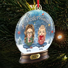 Sister Forever - Customized Personalized Snow Ball Acrylic Ornament - Christmas Gift For Bestie Best Friend