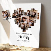 Custom Photo First Christmas As Mr & Mrs - Personalized Customized Canvas - Gifts For Couple