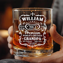 Premium World's Greatest Father - Personalized Custom Whisky Glass - Father's Day Gift For Dad, Grandpa, Husband, Him
