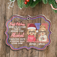 Custom Character - Here's To Another Year Of Bonding Over Alcohol - Personalized Custom Acrylic Ornament Christmas Gift For Bestie