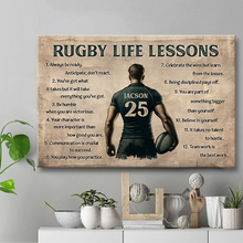 Custom Photo Rugby Life Lessons Gift For Rugby Lovers Personalized Custom Framed Canvas Wall Art