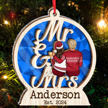 Couple Christmas - Customized Personalized Acrylic Wooden Ornament - Christmas Gift For Couple Husband Wife