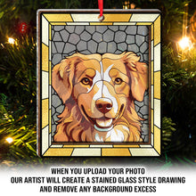 Custom Photo - Stained Glass Personalized 2-Layered Mix Ornament - Gift For Couple, Husband, Wife, Anniversary, Pet Lovers