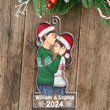 2024 Christmas Couple - Customized Personalized Acrylic Ornament - Gift For Couple Husband Wife