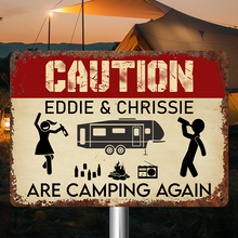 Caution For Campers - Personalized Custom Classic Camping Metal Signs