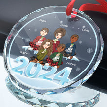 Sisters and Siblings Sitting - Personalized Glass Ornament - Christmas Gift For Family, Siblings, Sistas, Sisters