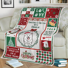 Personalized Custom Fleece Flannel Blanket Christmas Blanket Gifts For Pet Lovers