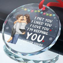 I Meet You - Customized Personalized Glass Ornament - Christmas Gift For Couple Husband Wife