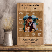 Custom Photo 14 Reasons Why I Love You Valentine's Day Gifts Couple Personalized Custom Framed Canvas Wall Art