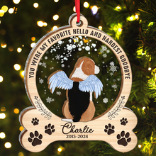 You Were My Favorite Hello And Hardest Goodbye -  Personalized 2-Layered Mix Ornament - Gift For Dog Lovers