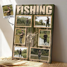 Custom Photo Fishing Man Fishing Enthusiasts - Customized Personalized Canvas - Gift For Dad Grandpa Father's Day Gift
