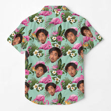 Custom Photo With Beloved Ones Flamingo Theme - Personalized Customized Hawaiian Shirt - Gift For Family Members, Best Friends