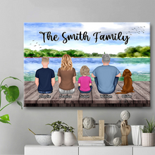 Lake View Family Gift Personalized Custom Framed Canvas Wall Art