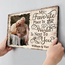 Custom Photo My Favorite Place In The World - Personalize Custom Canvas - Gift For Couple
