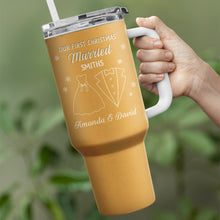 Our First Christmas As Mr & Mrs - Personalized Custom 40oz Stainless Steel Tumbler - Gift For Couple