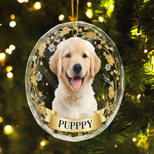 Custom Pet Photo - Personalized Glass Ornament - Christmas Gift For Dog Lovers, Pet Lovers