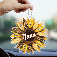 Sunflower Custom Family Name - Customized Personalized Acrylics Car Ornament - Gift For Family Members, For Kids