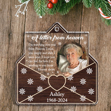 A Letter From Heaven - Personalized Custom Acrylic Ornament - Memorial Gift For Loss