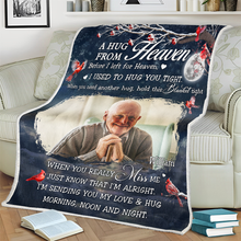 Custom Photo A Hug From Heaven Memorial - Personalized Photo Blanket - Gifts For Memorial, Gift For Loss, Mourning Gift