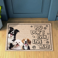 Custom Photo You Don't Even Live Here -  Customized Personality Doormat - Gift For Pet Dog Cat Lover