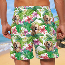 Custom Photo Funny Family Pet Face Gift For Couple, Pet Lovers Personalized Custom Beach Shorts