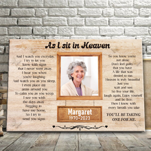 As I Sit In Heaven - Memorial Gifts For Loss, In Memory Of Loved One Gift  Gifts Personalized Custom Framed Canvas Wall Art