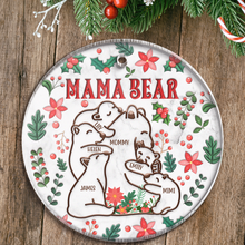 Christmas Mama Bear - Personalized Acrylic Ornament - Christmas Gifts For Mom, Grandma, Family