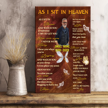 As I Sit In Heaven -Sympathy Photo, Memorial Gifts Personalized Custom Framed Canvas Wall Art