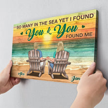 I Found You & You Found Me Gift For Him Her Personalized Custom Framed Canvas Wall Art