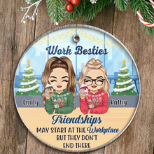 Christmas Work Bestie - Customized Personalized Acrylic Ornament - Christmas Gift For Bestie Sister Friend