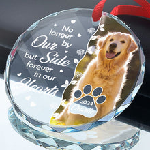 No Longer By Our Side - Customized Personalized Glass Ornament - Memorial Pet Gift For Loss