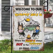 Welcome To Our Campsite Camping Gift For Campers Personalized Custom Flag