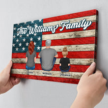 Nation Flag Family Gift For Proud American Personalized Custom Framed Canvas Wall Art