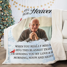 A Hug From Heaven - Personalized Photo Blanket - Gifts For Memorial