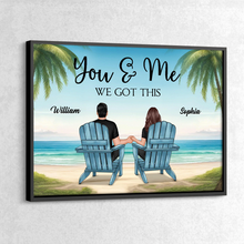 Beach View Couple Sitting Beach - Personalized Custom Poster Gifts Couple