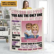 Personalized Fleece Blanket - I Married You Because I Can't Live Without You - Gift For Couples