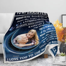 To My Daughter I Am Always With You - Up Face Gifts For Her Personalized Custom Fleece Flannel Blanket