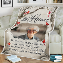 Custom Photo Loving You Forever  - Memorial Personalized Photo Blanket - Gifts For Family Members