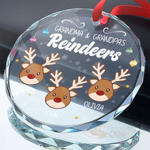 Christmas Reindeers - Customized Personalized Glass Ornament - Christmas Gift For Family