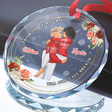 From Our First Kiss - Customized Personalized Glass Ornament - Christmas Gift For Couple Husband Wife