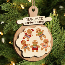 Chrismas Cookie Grandma's Perfect Batch - Personalized 2-Layered Wooden Ornament Christmas Family Gifts