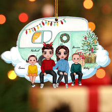 Personalized Acrylic Ornament Family Couple On Christmas Truck Gift For Family, Couple