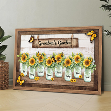 Grandma's Sunflowers Garden - Personalized Customized Canvas - Gift For Family Members