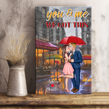 Elegant Couple On The Street - Personalized Customized Canvas - Valentine's Day Gift