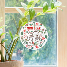 Flower Mama Bear - Customized Personalized Car Ornament - Gift For Pet Mom