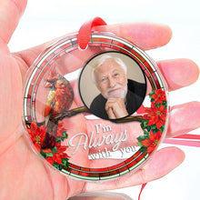 Custom Photo Memorial I'm Always With You - Customized Personalized Glass Ornament - Gift For Memorial